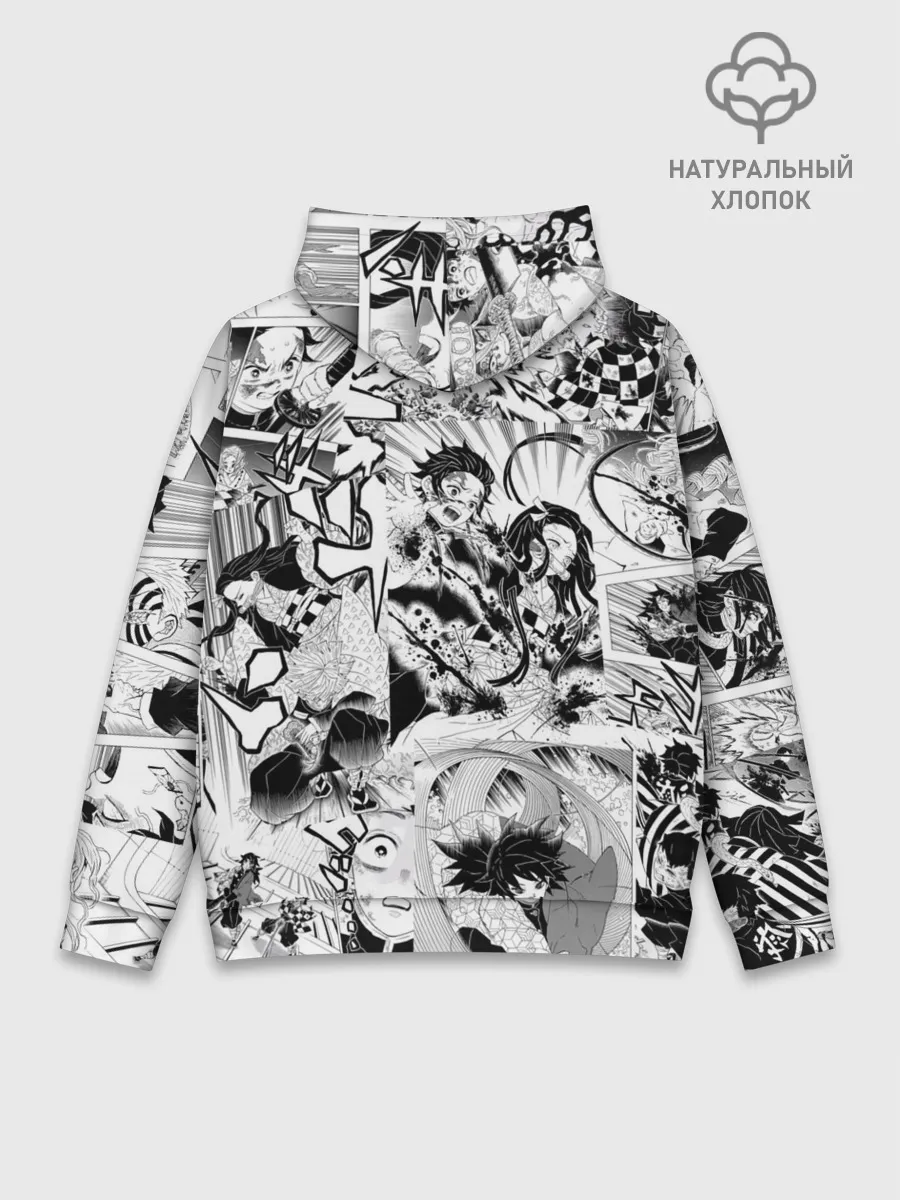 Худи мужской база хлопок / Клинок, рассекающий демонов, МАНГА