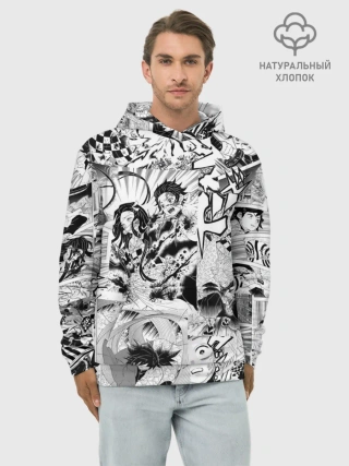 Худи мужской база хлопок / Клинок, рассекающий демонов, МАНГА