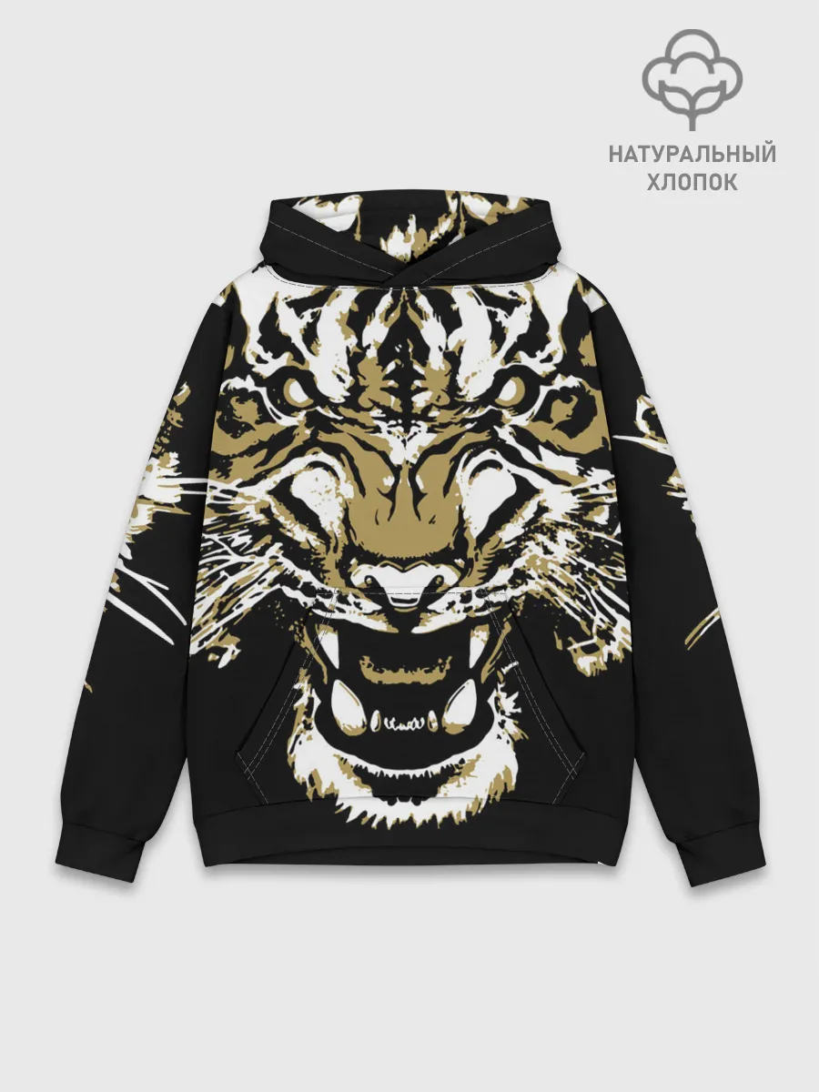 Худи мужской база хлопок / Рычание джунглей
