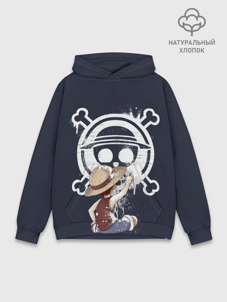 Худи мужской база хлопок / Луффи рисует