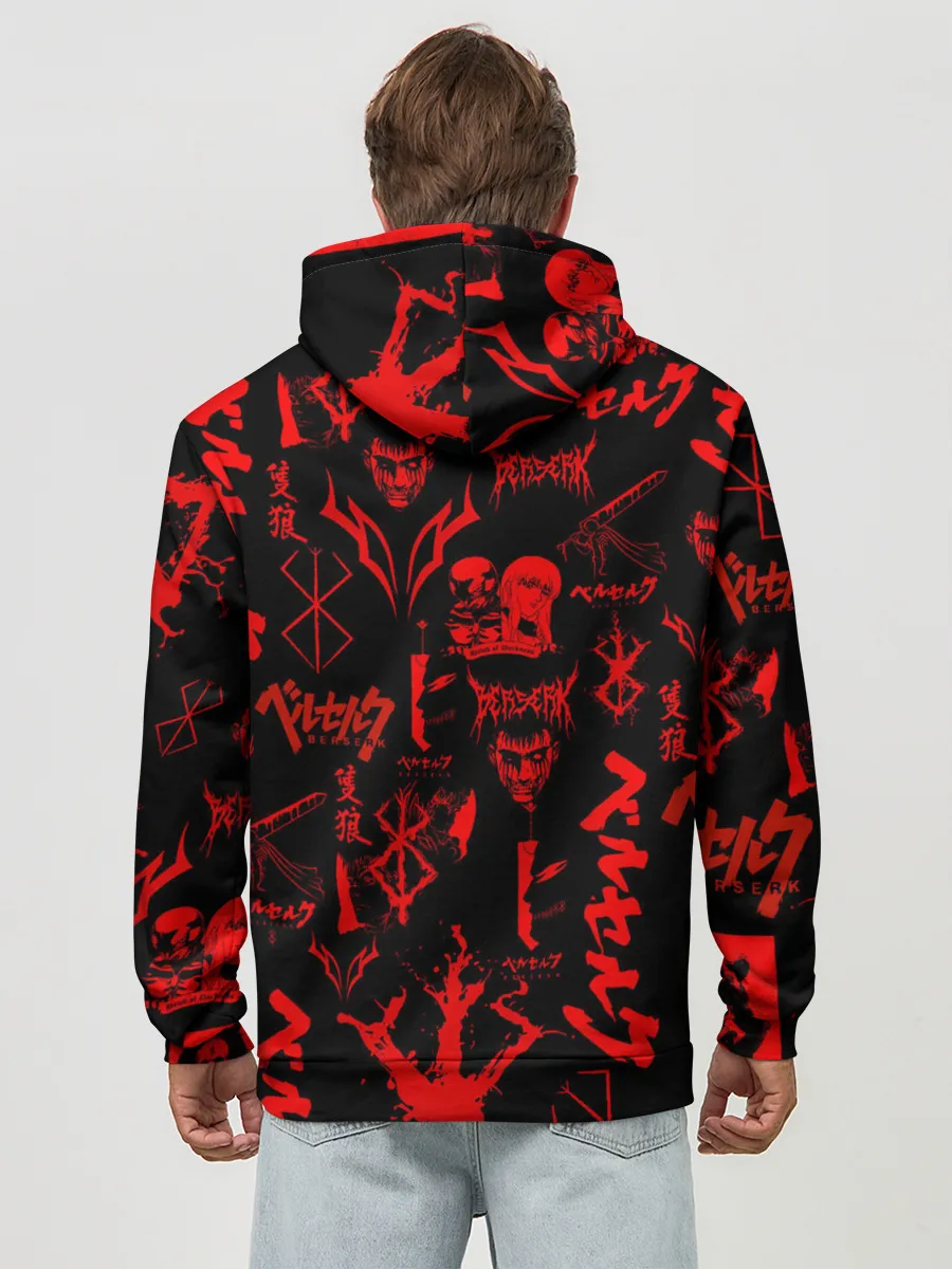 Худи мужской база хлопок / БЕРСЕРК ПАТТЕРН СИМВОЛИКА / КЛЕЙМО