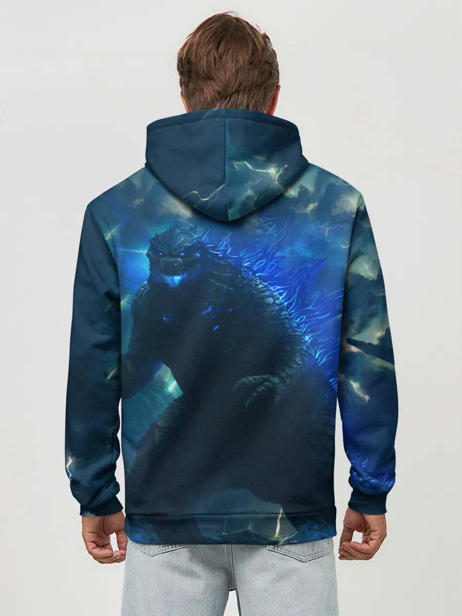 Худи мужской база хлопок / ГОДЗИЛЛА В МОРЕ