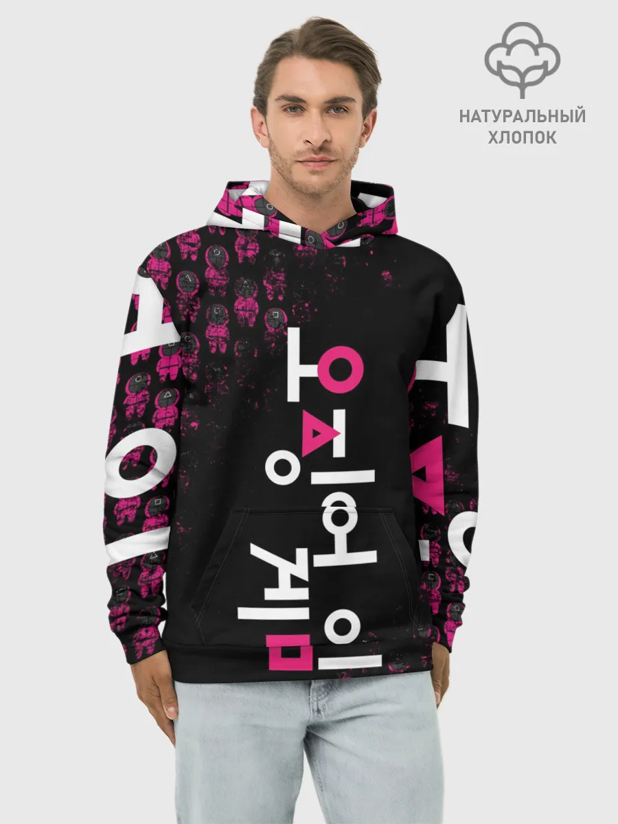 Худи мужской база хлопок / SQUID GAME | ПАТТЕРН СТРАЖЕЙ