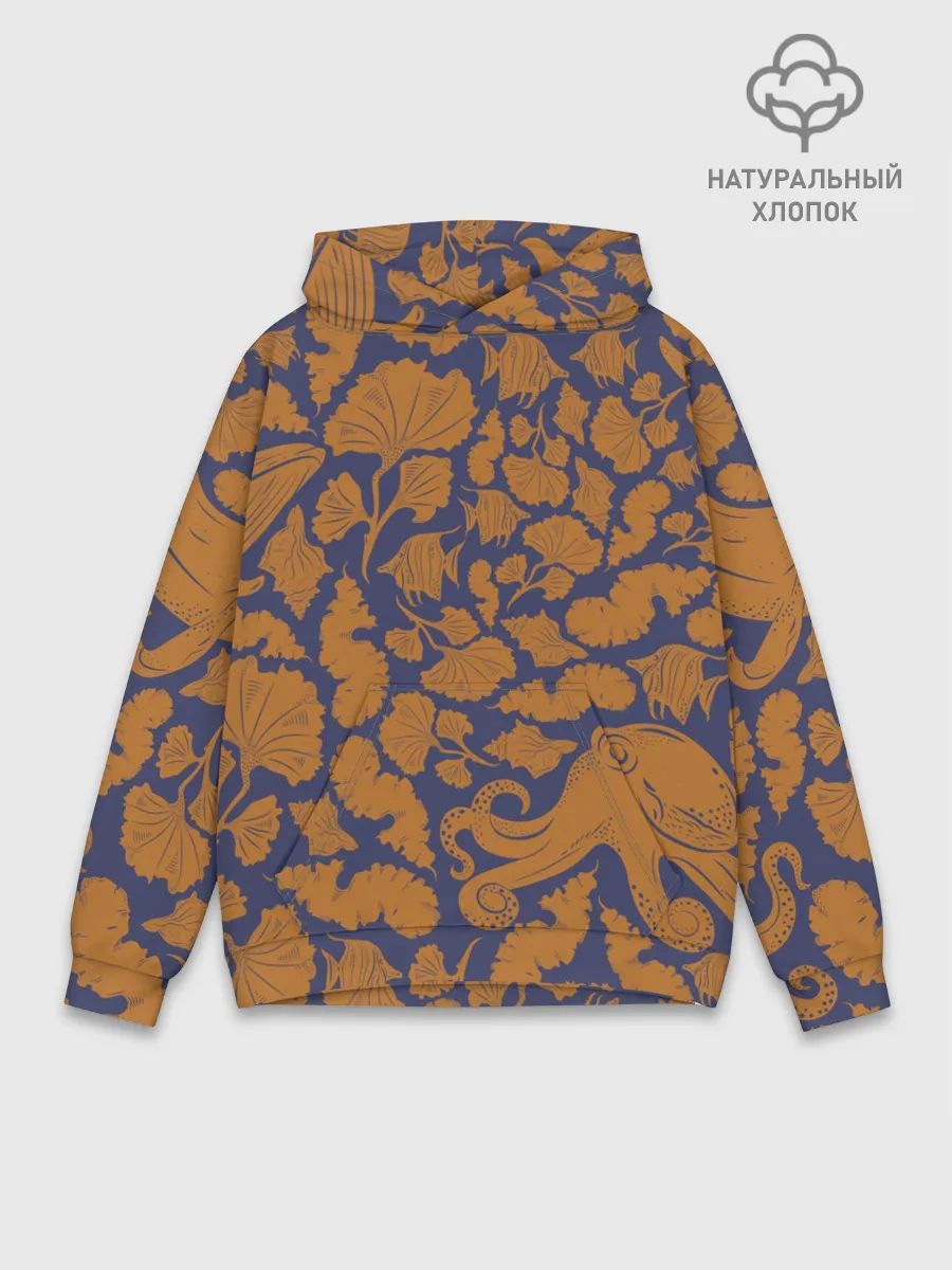 Худи мужской база хлопок / Морская гуашь