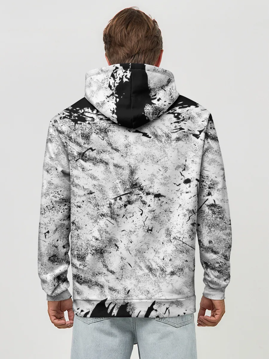 Худи мужской база хлопок / Надпись Слипкнот Рок Группа ЧБ | Slipknot