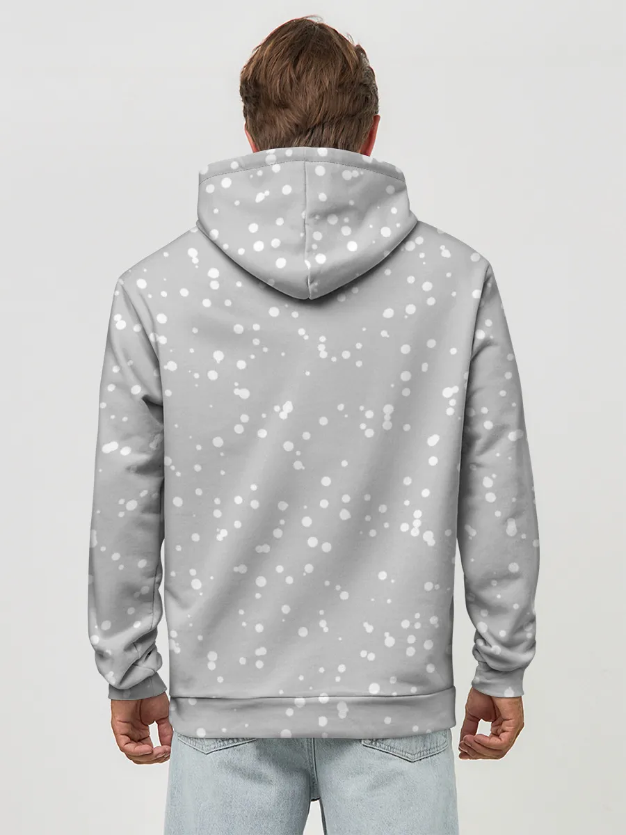 Худи мужской база хлопок / Крутой белый тигр