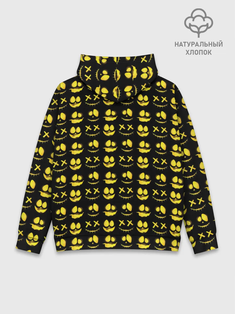 Худи мужской база хлопок / Прикольные смайлы Хэллоуин / Halloween