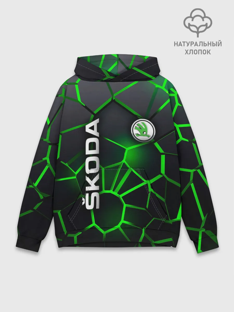 Худи мужской база хлопок / 3D плиты с подсветкой Шкода
