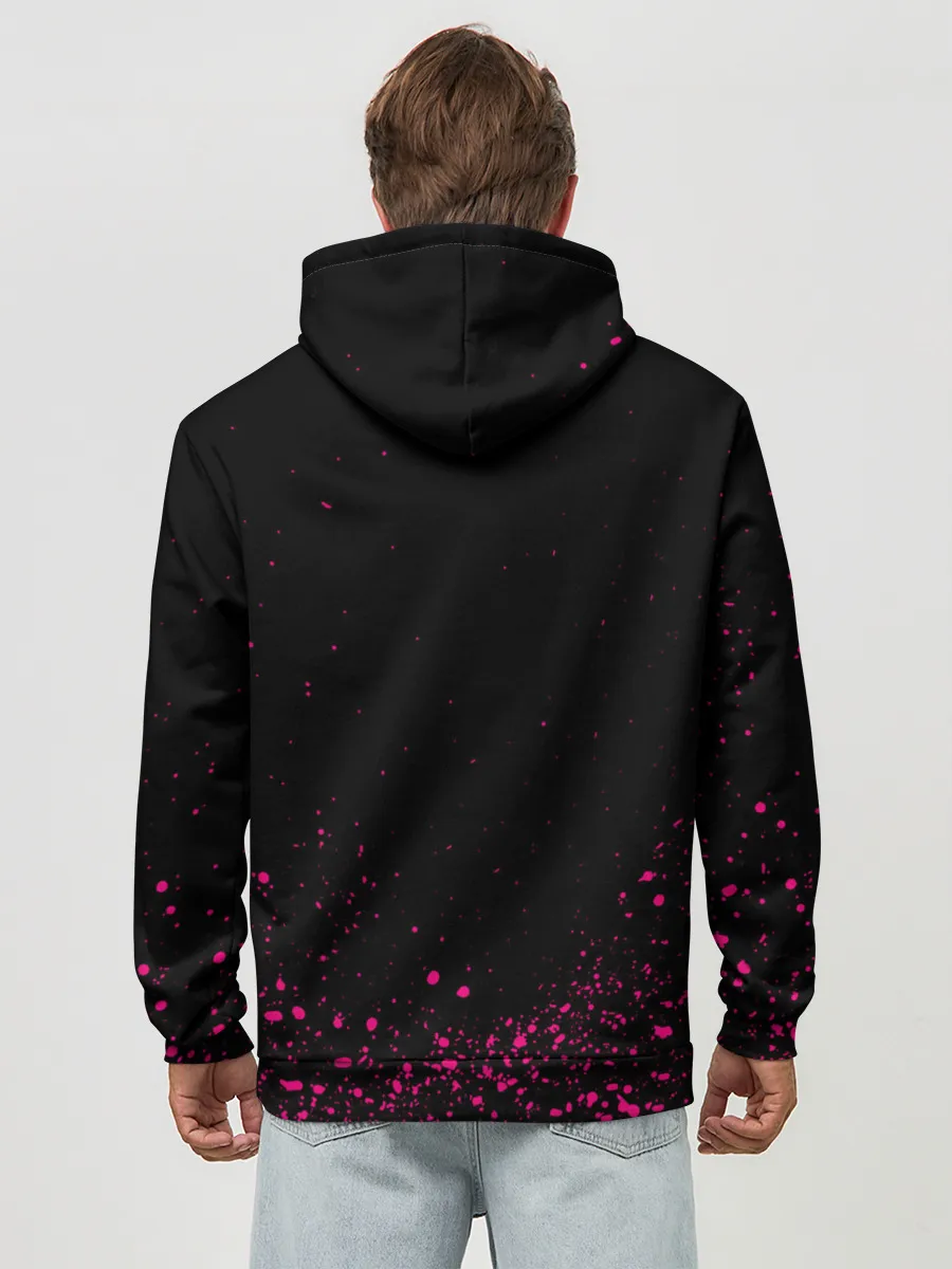 Худи мужской база хлопок / ИГРА В КАЛЬМАРА НЕОН, СТРАЖ КВАДРАТ 029