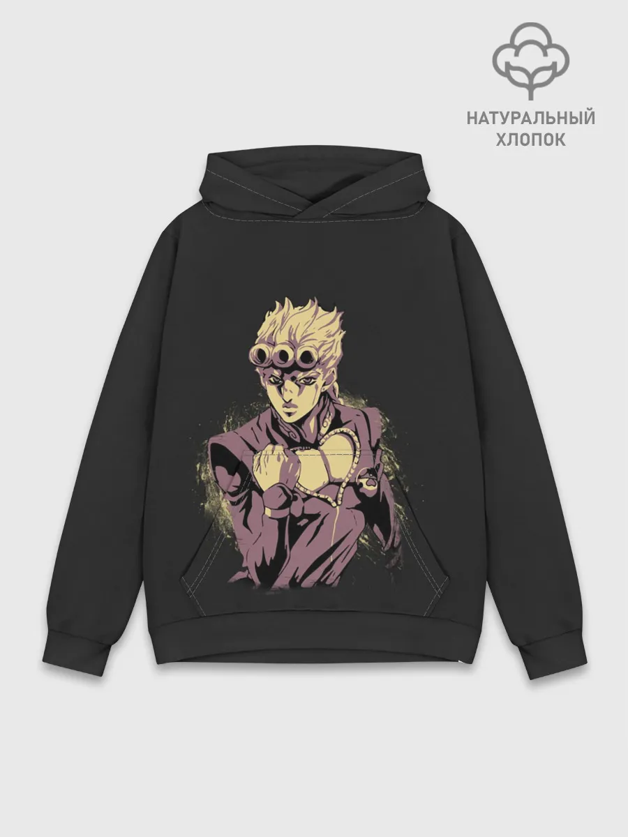Худи мужской база хлопок / Giorno Giovanna. Golden Wind