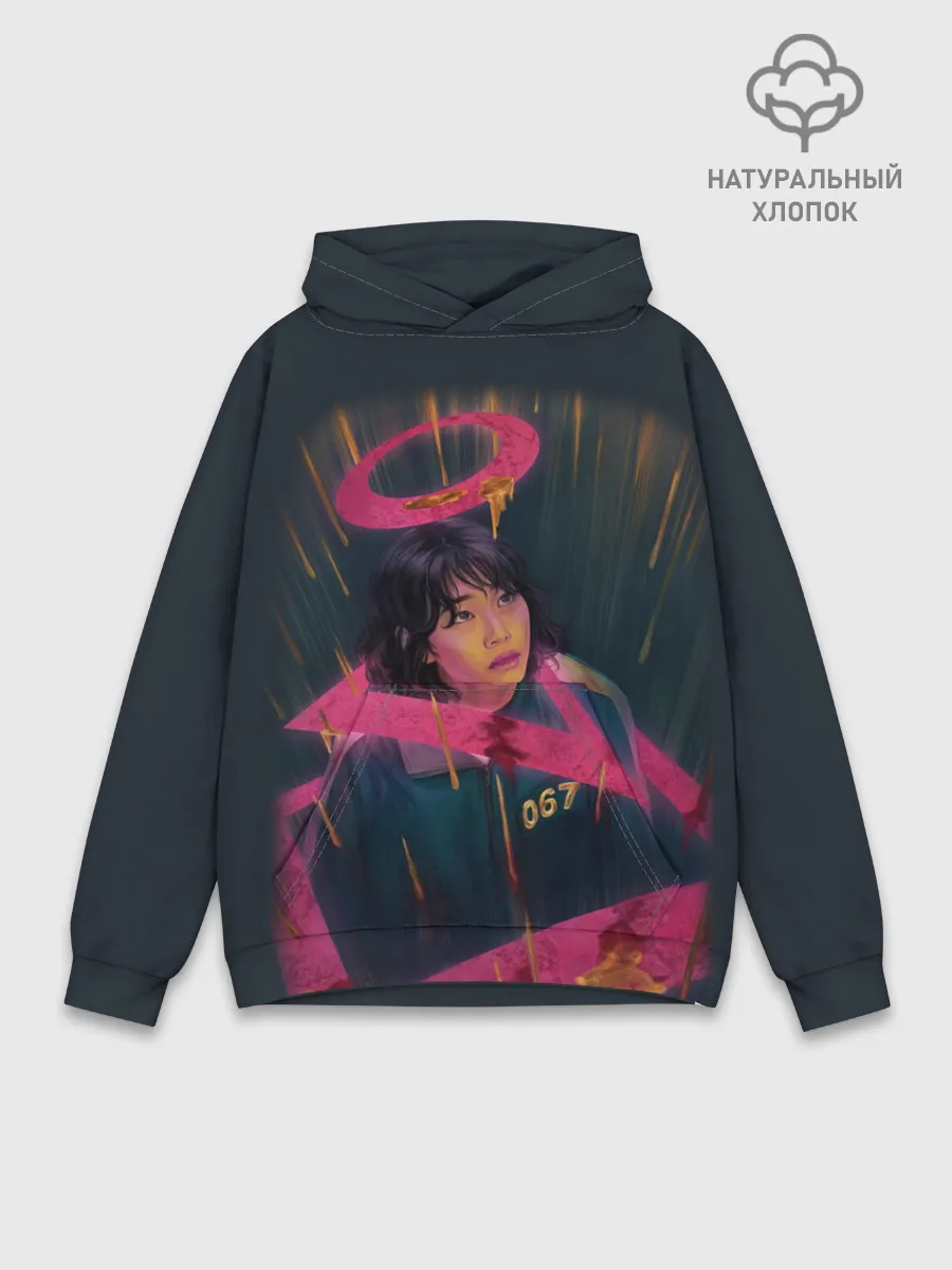 Худи мужской база хлопок / УЧАСТНИК 067 | ИГРА В КАЛЬМАРА | SQUID GAME