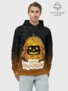 Худи мужской база хлопок / ТЫКВА КОСМОНАВТ | SPACE HALLOWEEN