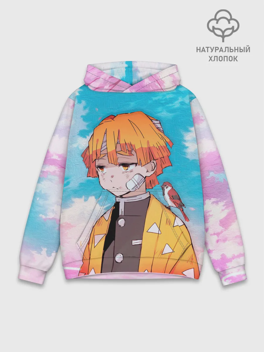 Худи мужской база хлопок / КЛИНОК РАССЕКАЮЩИЙ ДЕМОНОВ, ЗЕНИТЦУ