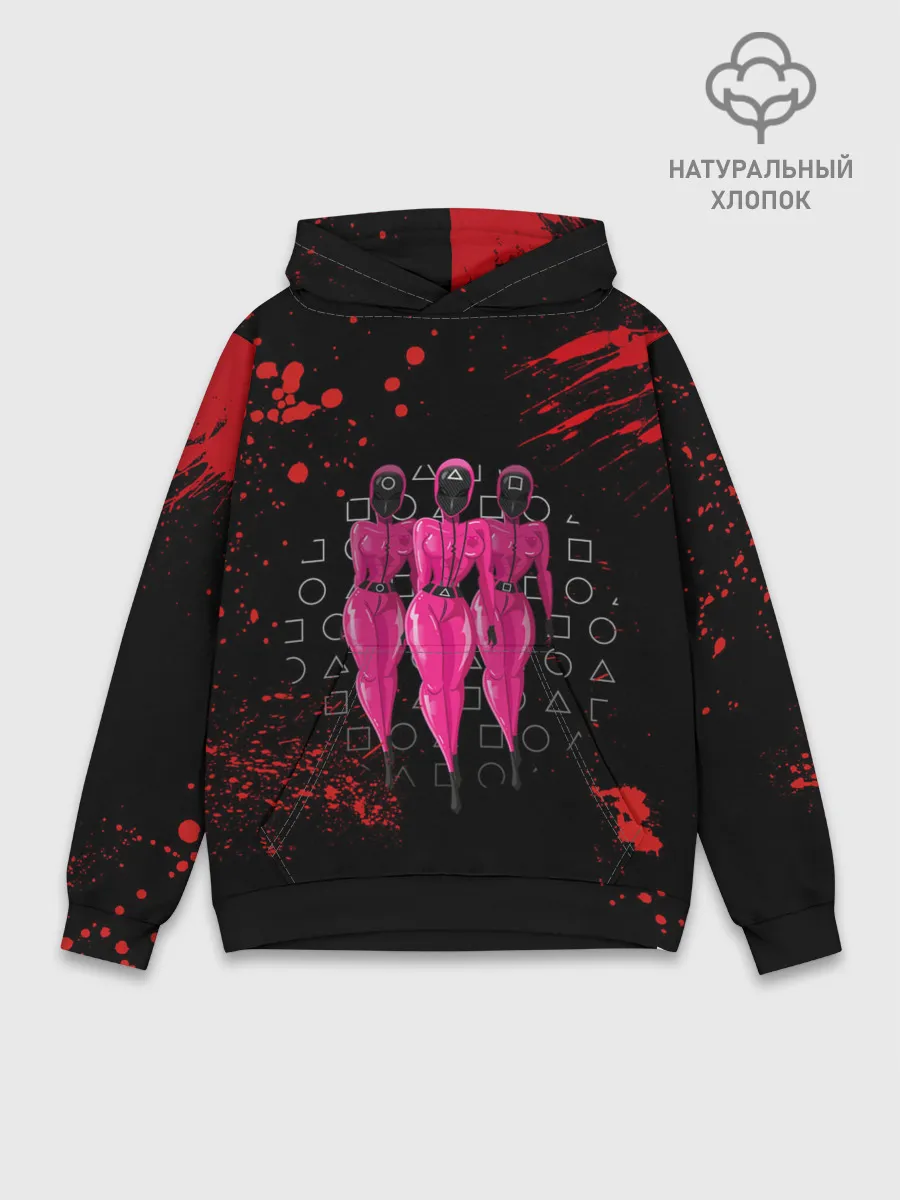 Худи мужской база хлопок / ГОРЯЧАЯ ОХРАНА | КРУГ ТРЕУГОЛЬНИК КВАДРАТ