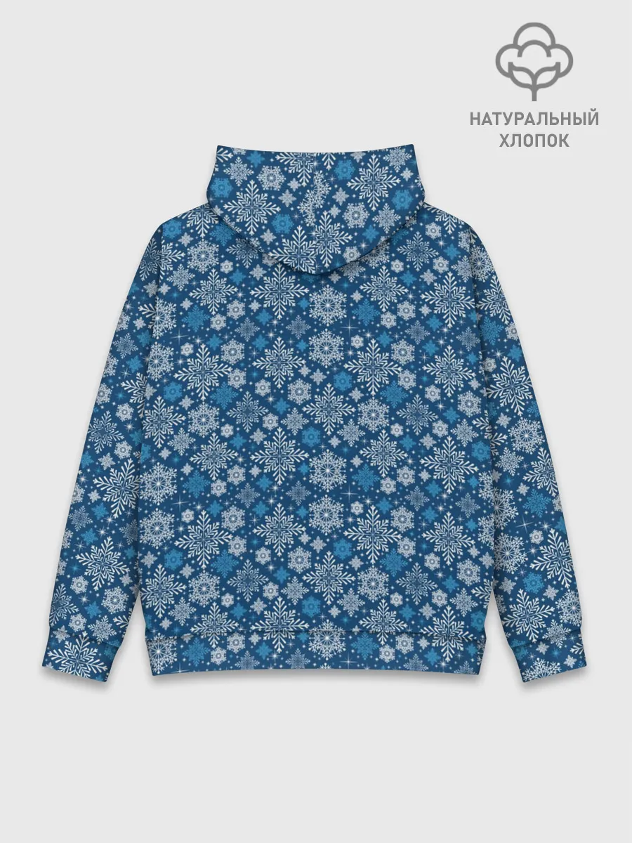 Худи мужской база хлопок / Снежные Узоры на Новый Год