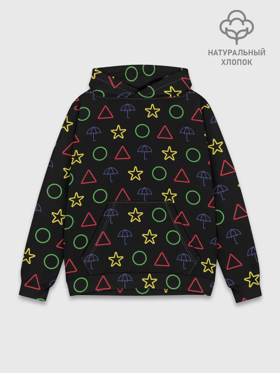 Худи мужской база хлопок / ИГРА В КАЛЬМАРА, ФИГУРКИ ИГРЫ, ПЕЧЕНЬЕ