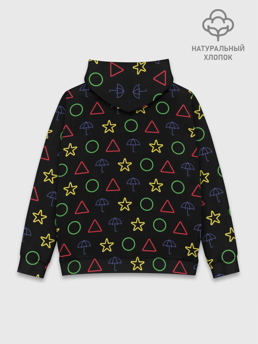 Худи мужской база хлопок / ИГРА В КАЛЬМАРА, ФИГУРКИ ИГРЫ, ПЕЧЕНЬЕ