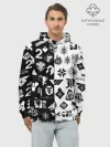Худи мужской база хлопок / DESTINY LOGOBOMBING ЧЁРНО БЕЛОЕ