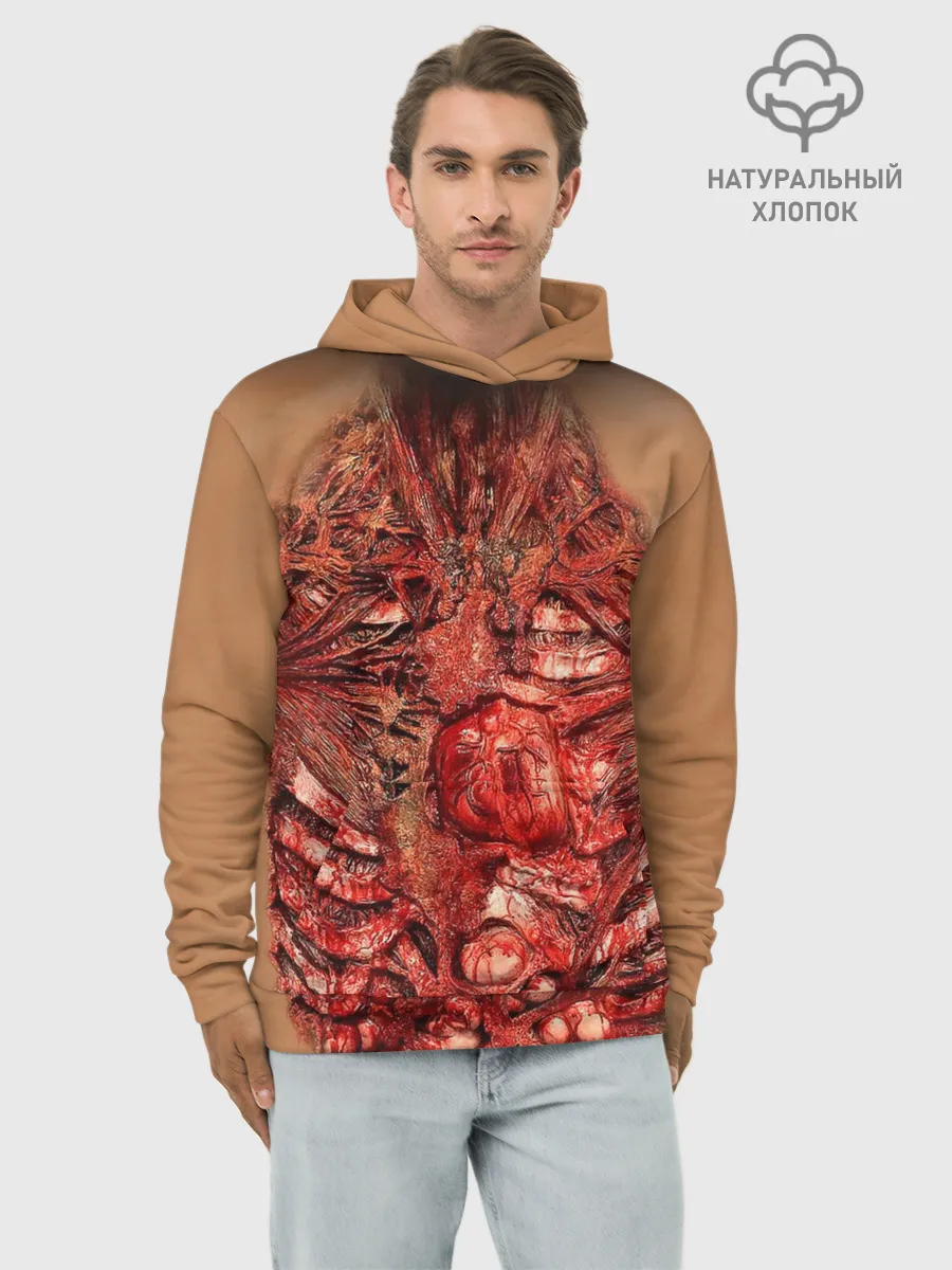 Худи мужской база хлопок / Открытая грудная клетка