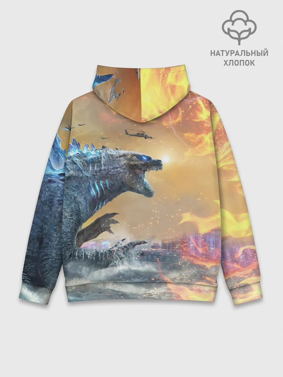 Худи мужской база хлопок / ГОДЗИЛЛА АТАКУЕТ!