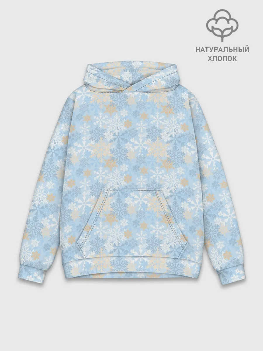 Худи мужской база хлопок / Узоры Снежинки