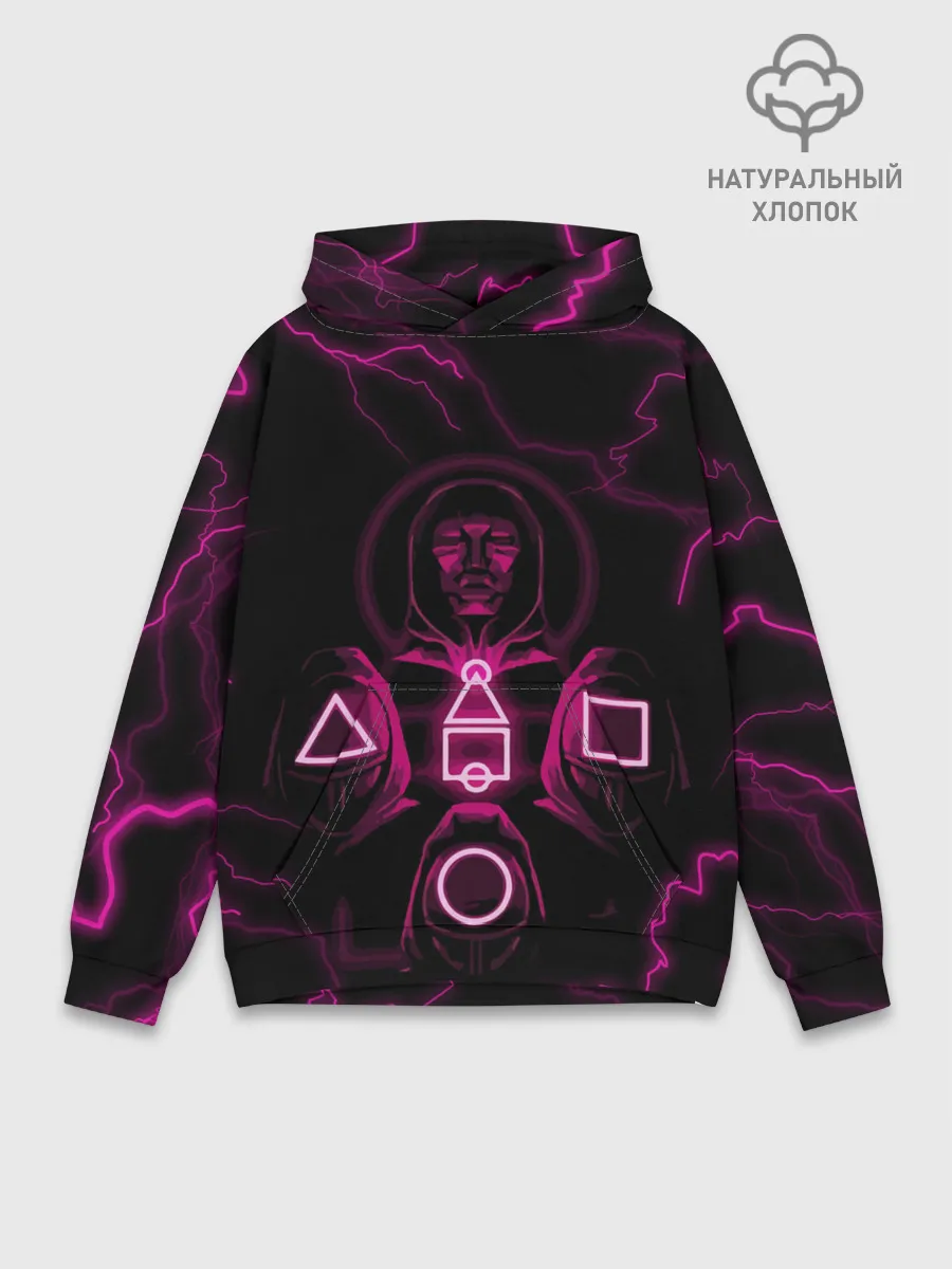 Худи мужской база хлопок / Игра в кальмара смотрящий тут как тут