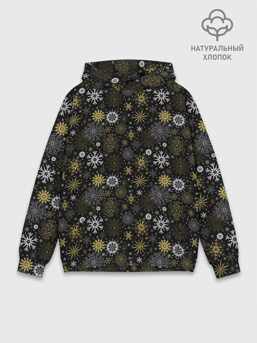 Худи мужской база хлопок / Зимние Узоры