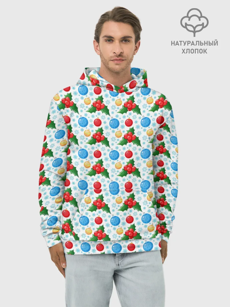 Худи мужской база хлопок / Новогодняя Символика