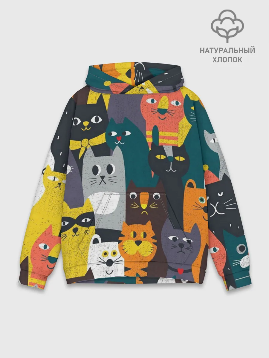 Худи мужской база хлопок / крутые коты