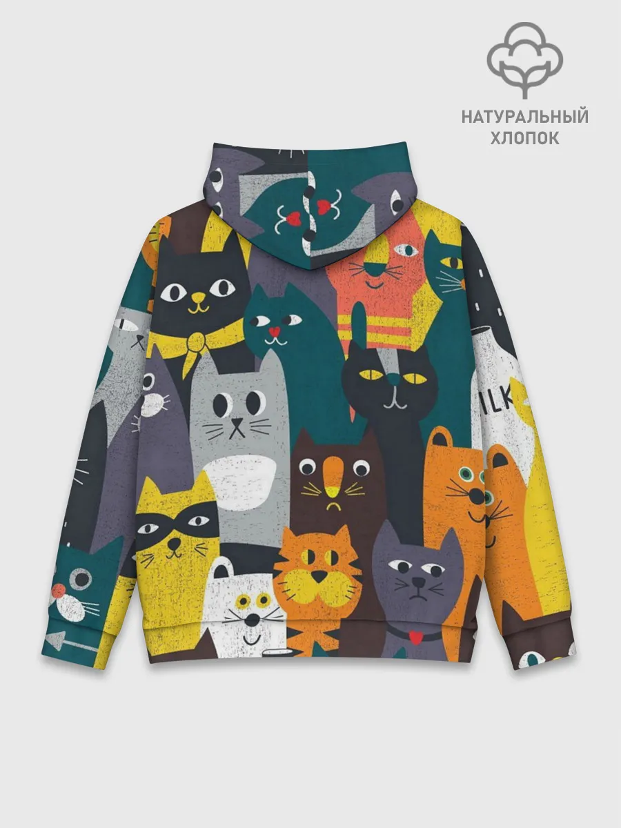 Худи мужской база хлопок / крутые коты