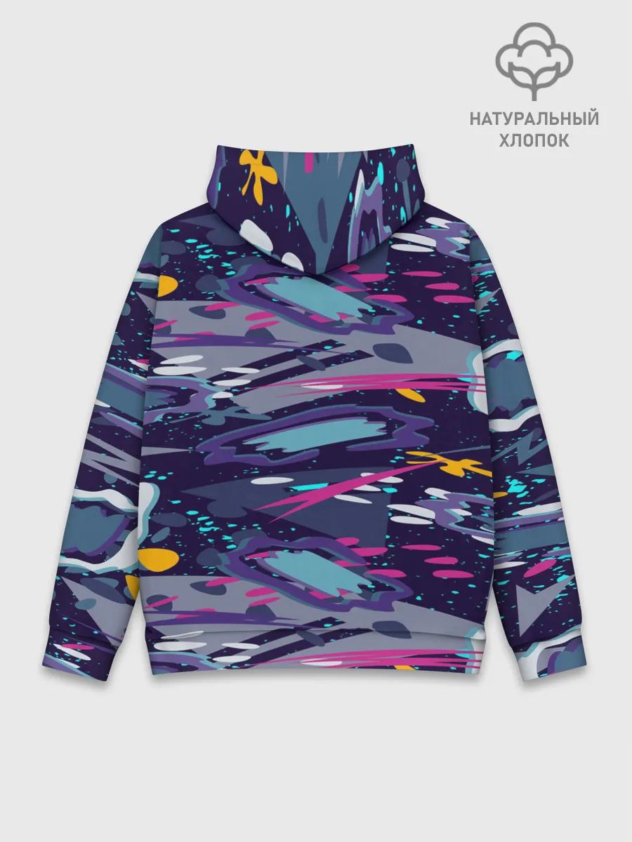 Худи мужской база хлопок / Космический абстрактный паттерн