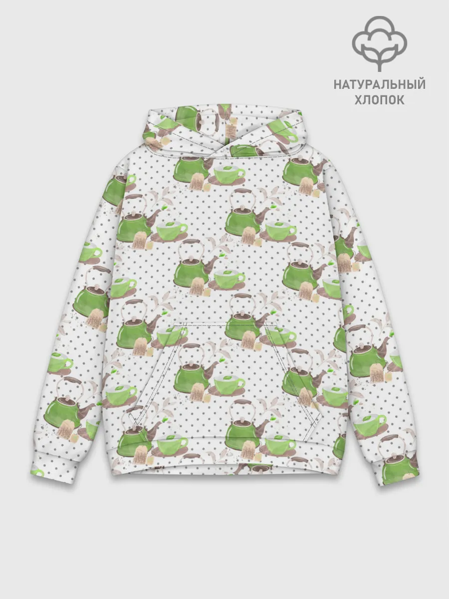 Худи мужской база хлопок / Зеленый чай