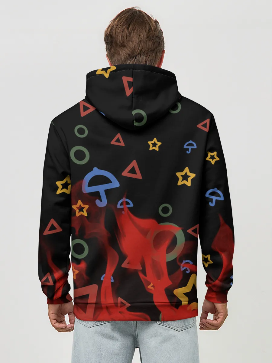 Худи мужской база хлопок / Игра в кальмара пламя.