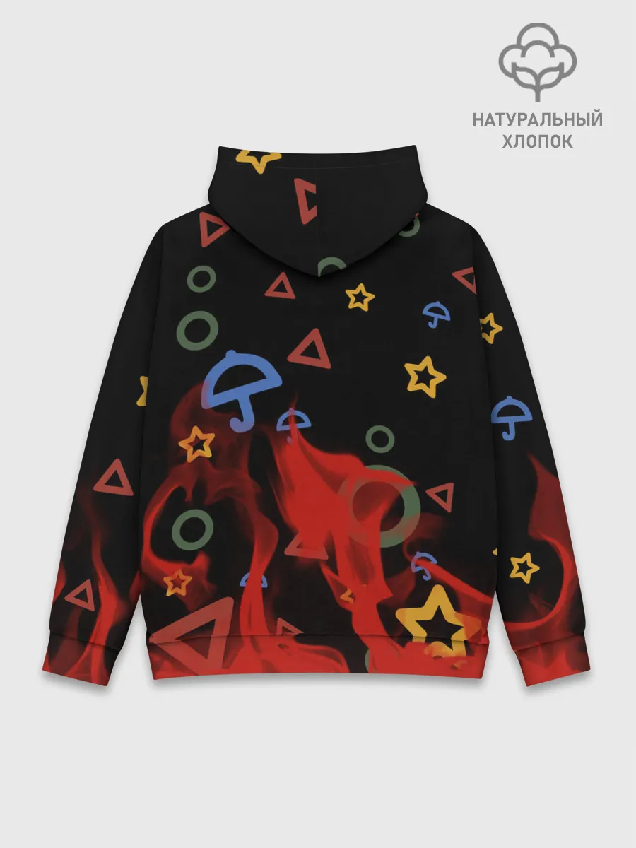 Худи мужской база хлопок / Игра в кальмара пламя.