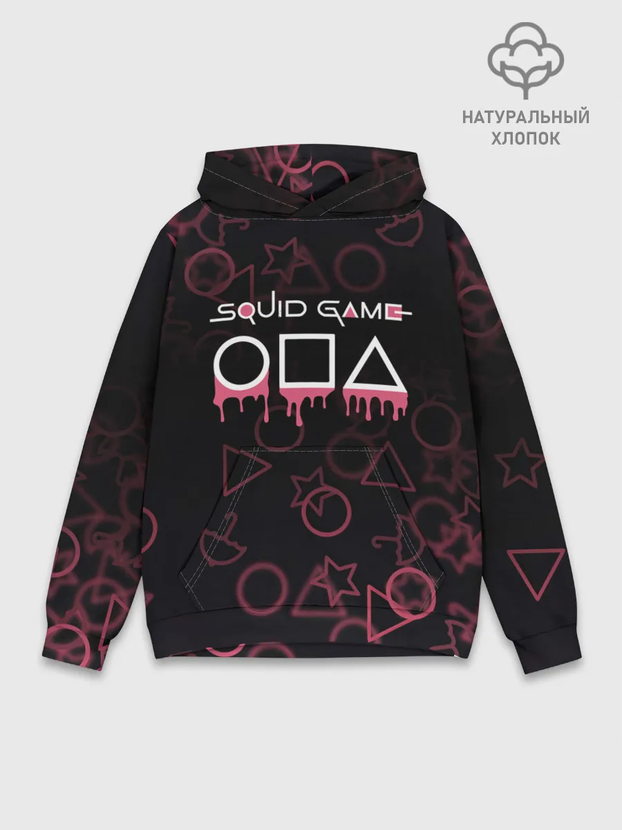 Худи мужской база хлопок / Squid Game Pattern.