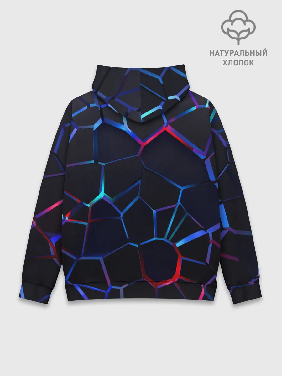 Худи мужской база хлопок / Неоновые 3D плиты | Неоновые плиты