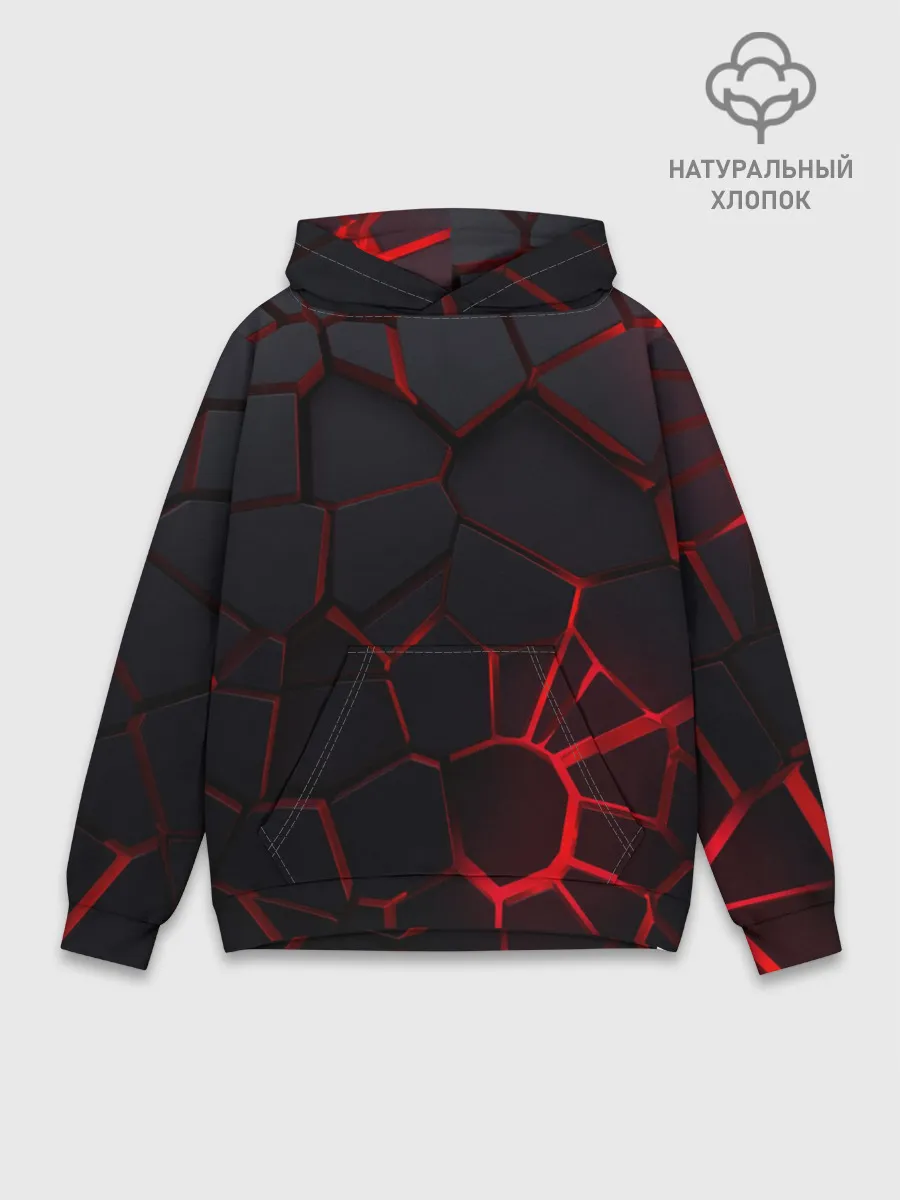 Худи мужской база хлопок / Адские 3D плиты | 3Д геометрия плиты