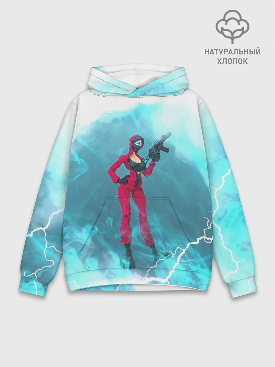 Худи мужской база хлопок / ОХРАНА НА ЧЕКУ | ТРЕУГОЛЬНИК