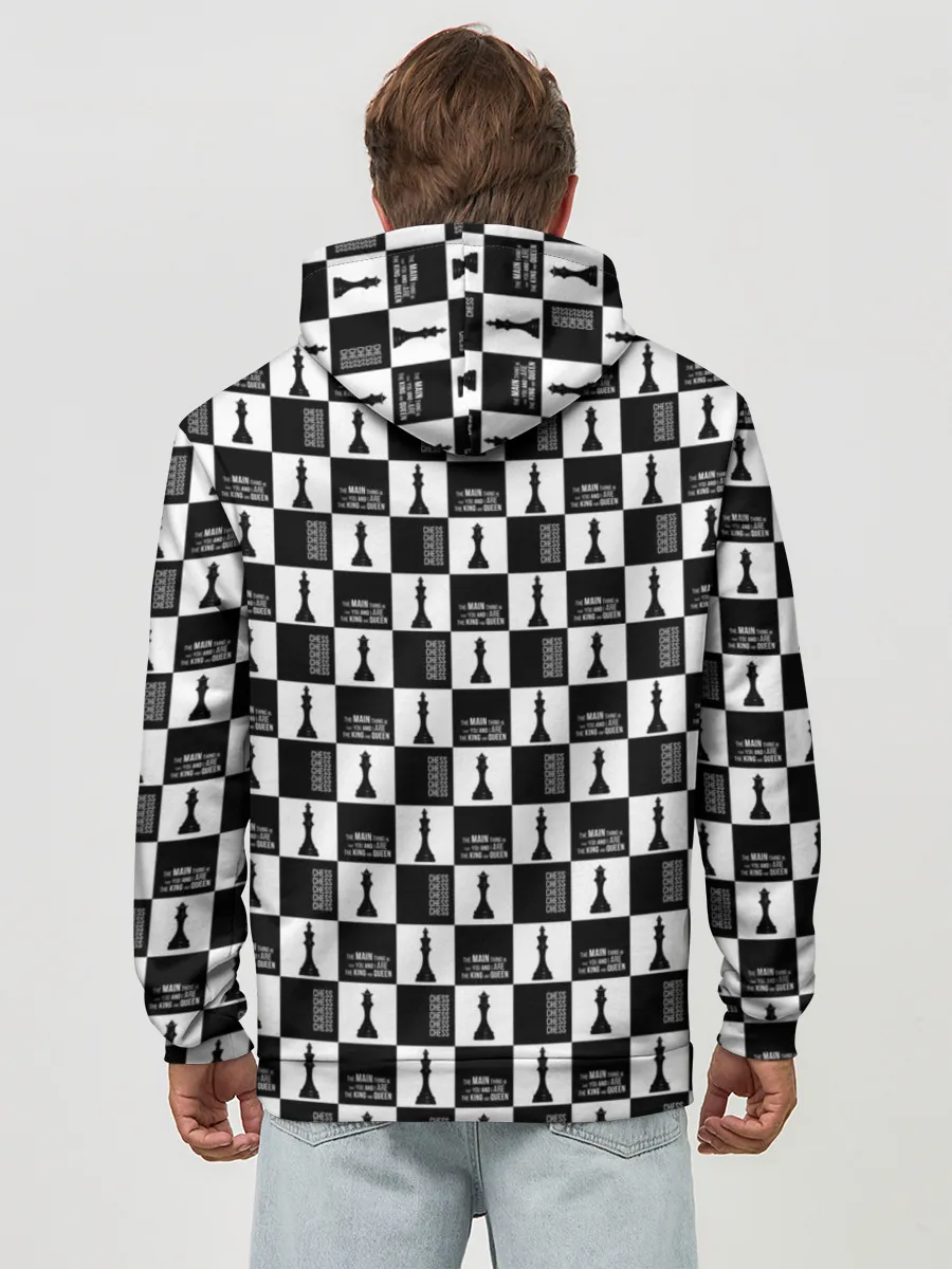 Худи мужской база хлопок / Шахматы. Король и королева. 2022