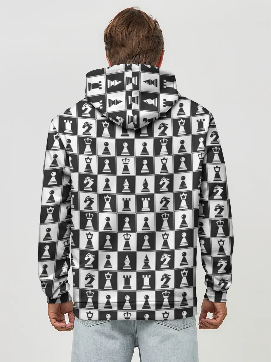 Худи мужской база хлопок / Шахматы