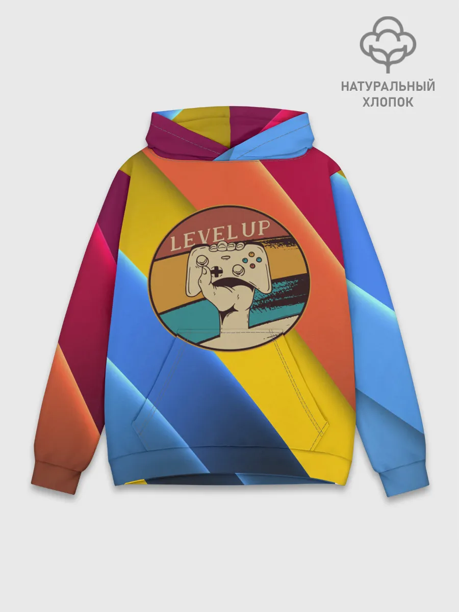 Худи мужской база хлопок / Джойстик | Level Up