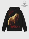 Худи мужской база хлопок / Красный волк.