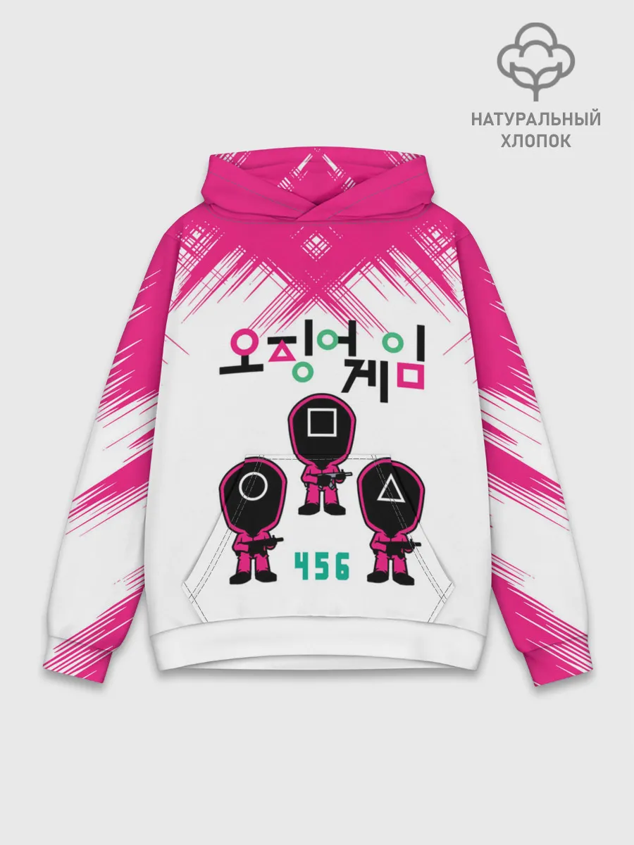 Худи мужской база хлопок / Игра в кальмара | Люди в масках 456,