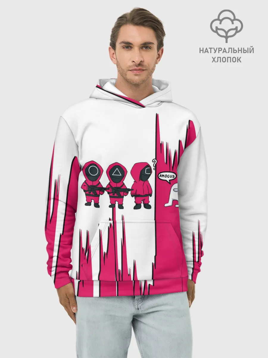 Худи мужской база хлопок / Squid Game | among us / Люди в масках,