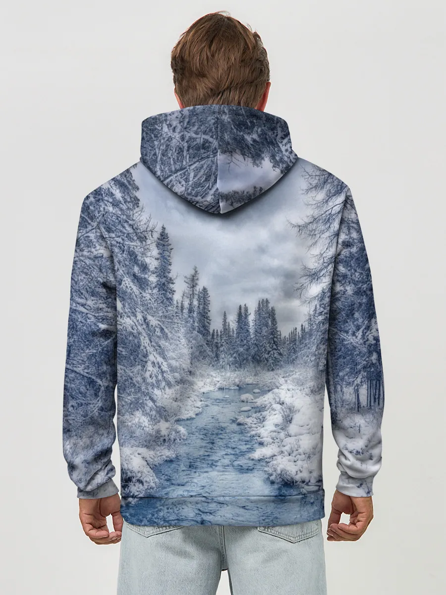 Худи мужской база хлопок / СНЕЖНЫЙ ПЕЙЗАЖ
