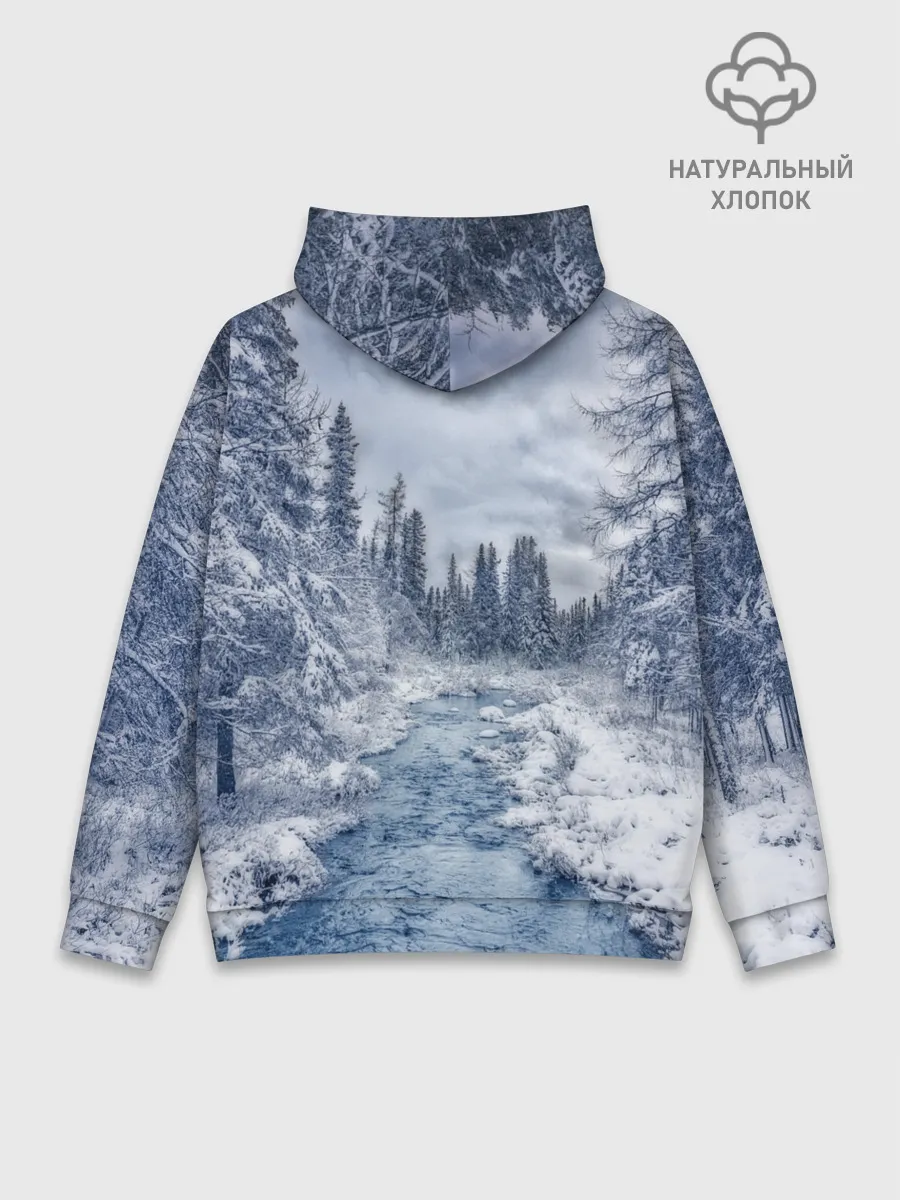 Худи мужской база хлопок / СНЕЖНЫЙ ПЕЙЗАЖ