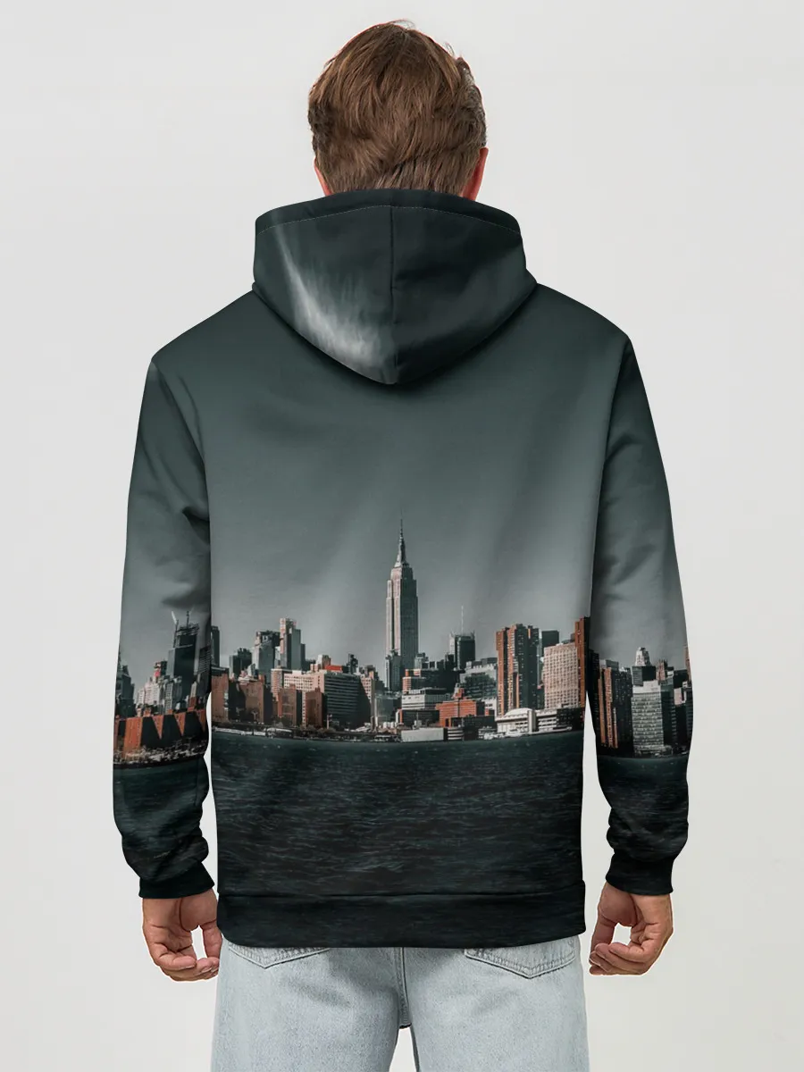 Худи мужской база хлопок / Вид на Нью Йорк