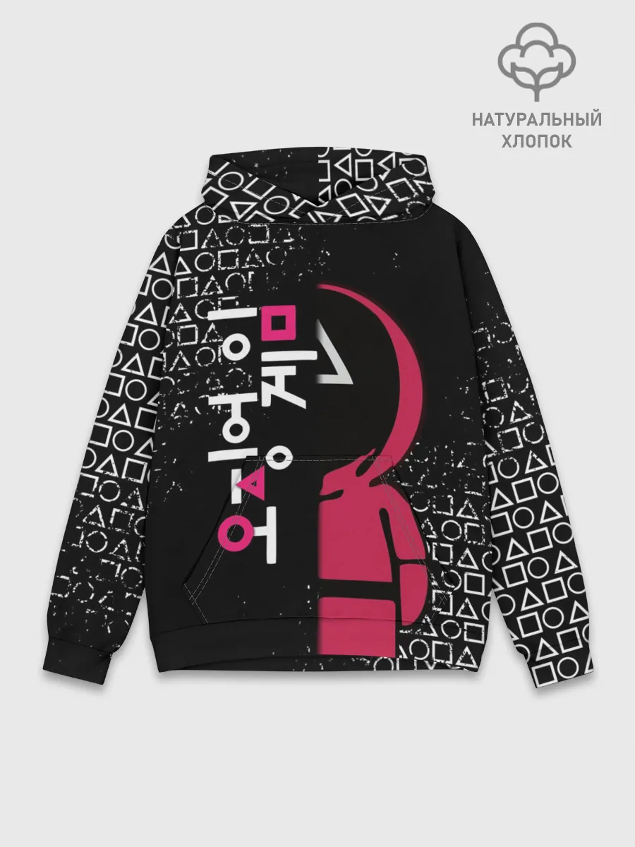 Худи мужской база хлопок / ИГРА В КАЛЬМАРА ТРЕУГОЛЬНИК | SQUID GAME