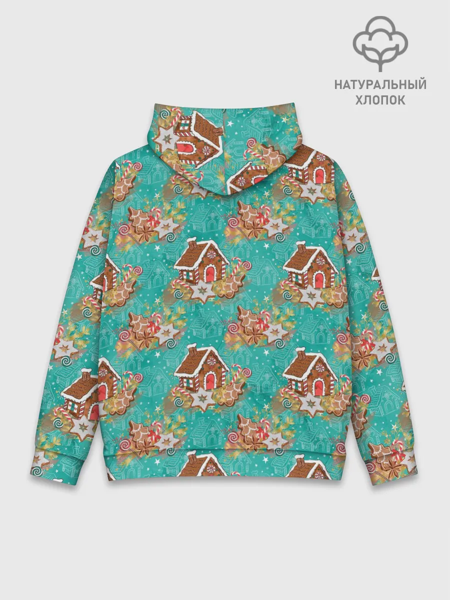 Худи мужской база хлопок / Рождественские пряники паттерн
