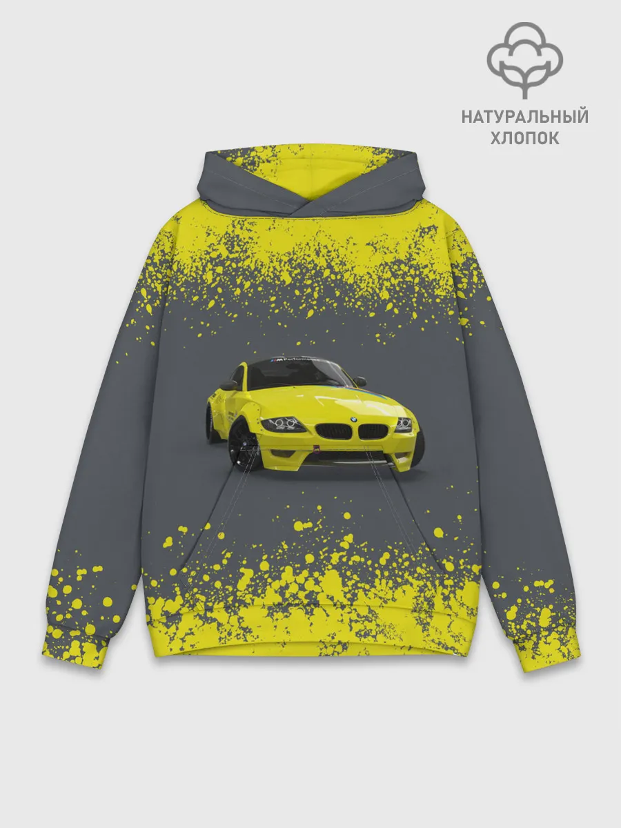 Худи мужской база хлопок / БМВ | ЖЕЛТЫЙ ПЕРФОРМАНС
